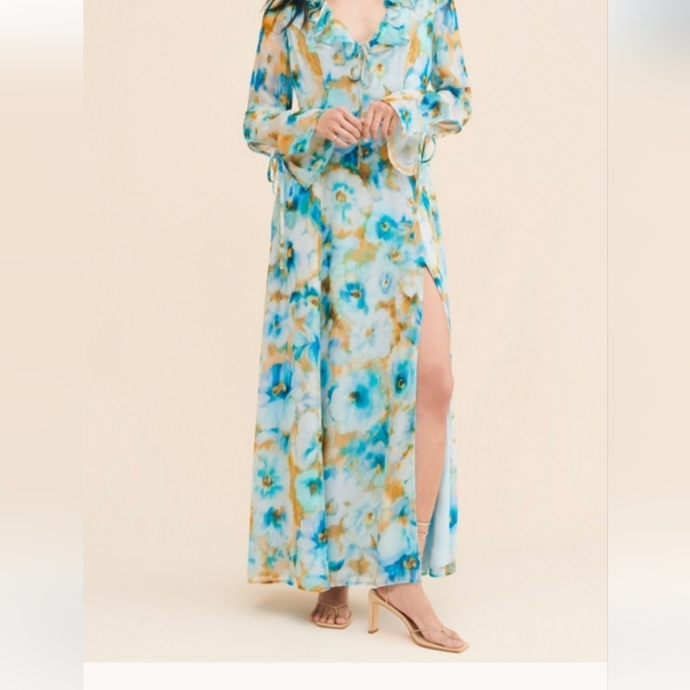 Wisteria Ruffled Maxi Dress Rays for Days - Picture 4 of 5